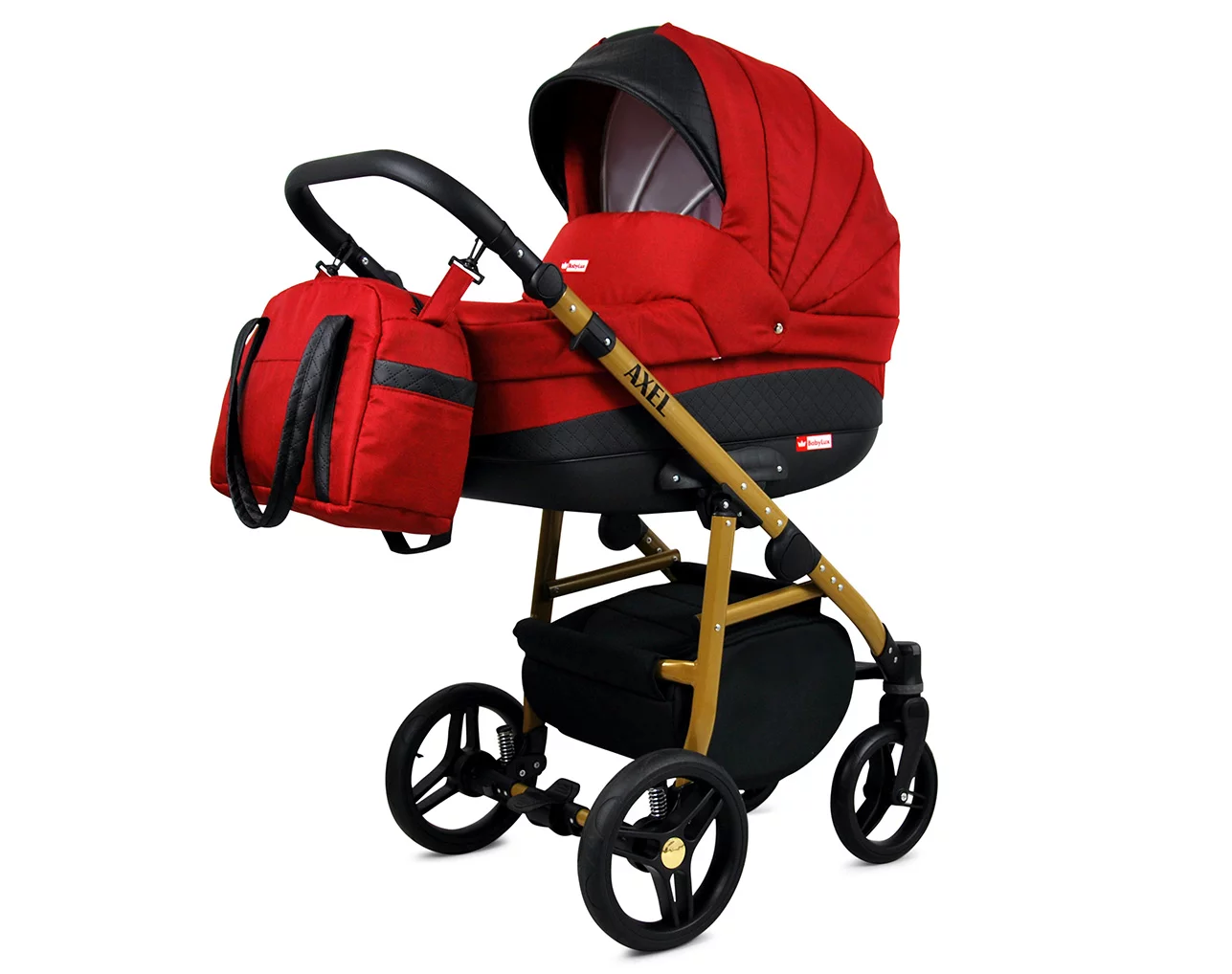 Red Pram Pushchair 3 in 1 – BabyLux Axel Travel System with Car Seat – Bild 3