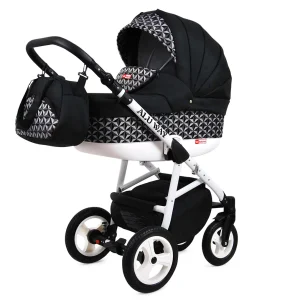 Autre point de vue sur Optical Black Pram Pushchair 3 in 1 – BabyLux Alu Way Travel System with Car Seat