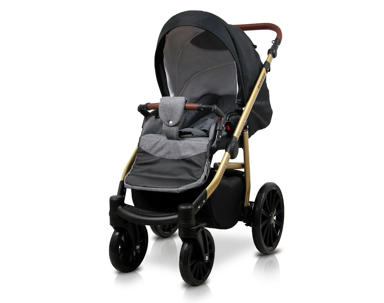 Grey Flex Black Pram Pushchair 3 in 1 – BabyLux Aspero Travel System with Car Seat - immagine 3