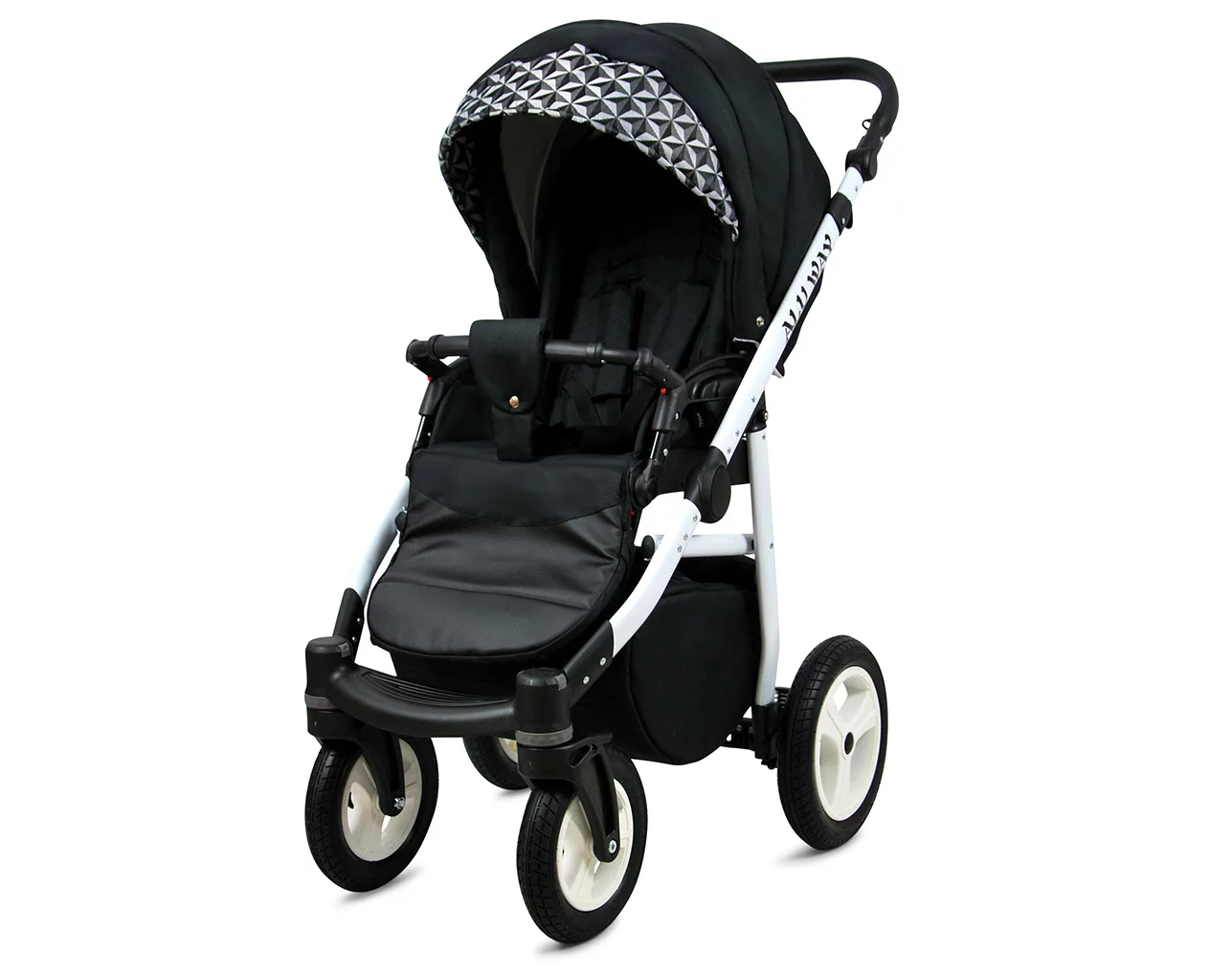 Optical Black Pram Pushchair 3 in 1 – BabyLux Alu Way Travel System with Car Seat - Obrázek 3