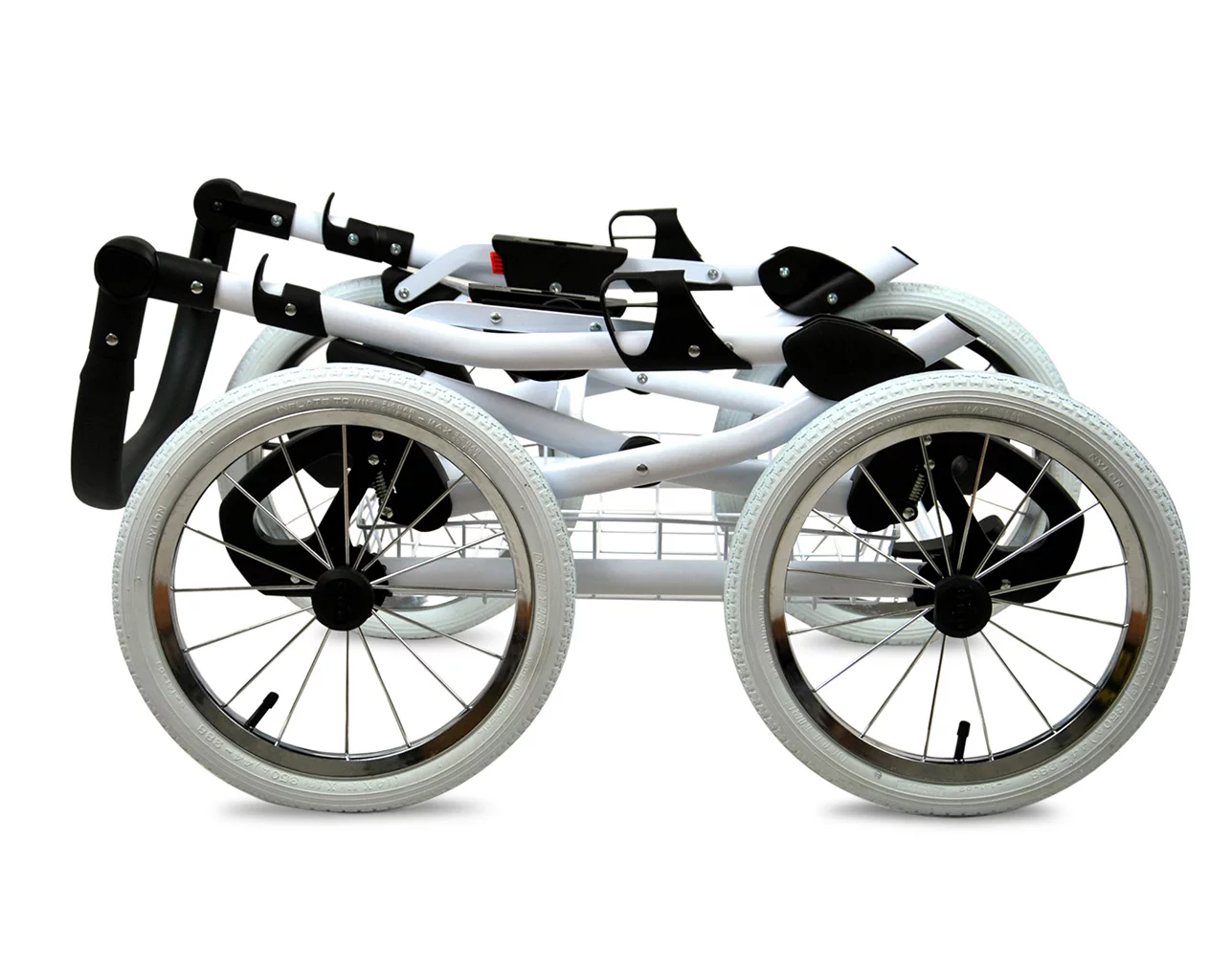 White Dots Pram Pushchair 3 in 1 – BabyLux Margaret White Travel System with Car Seat - Obrázek 6