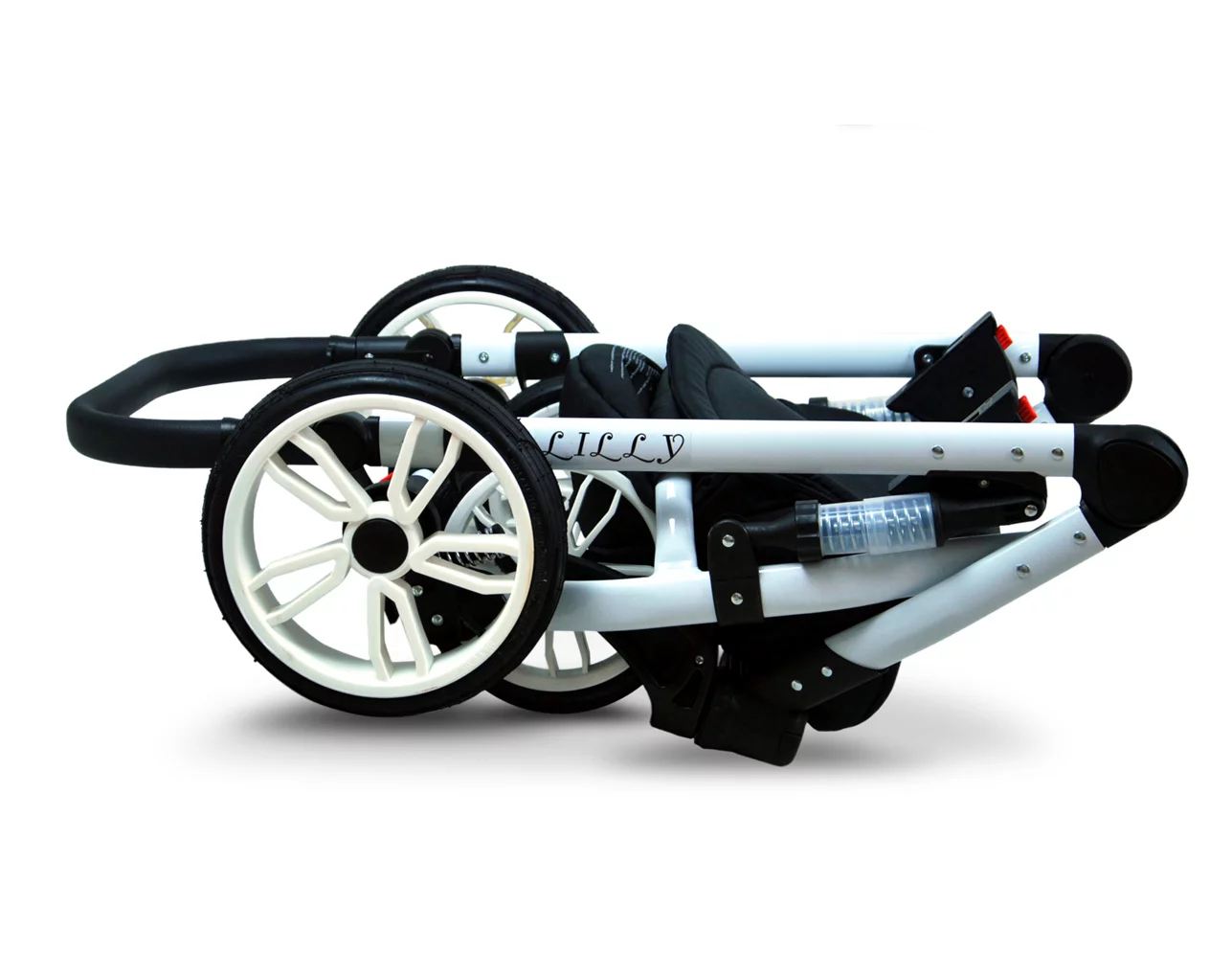 Carbon Pram Pushchair 3 in 1 – BabyLux Lilly Travel System with Car Seat - 6 kép
