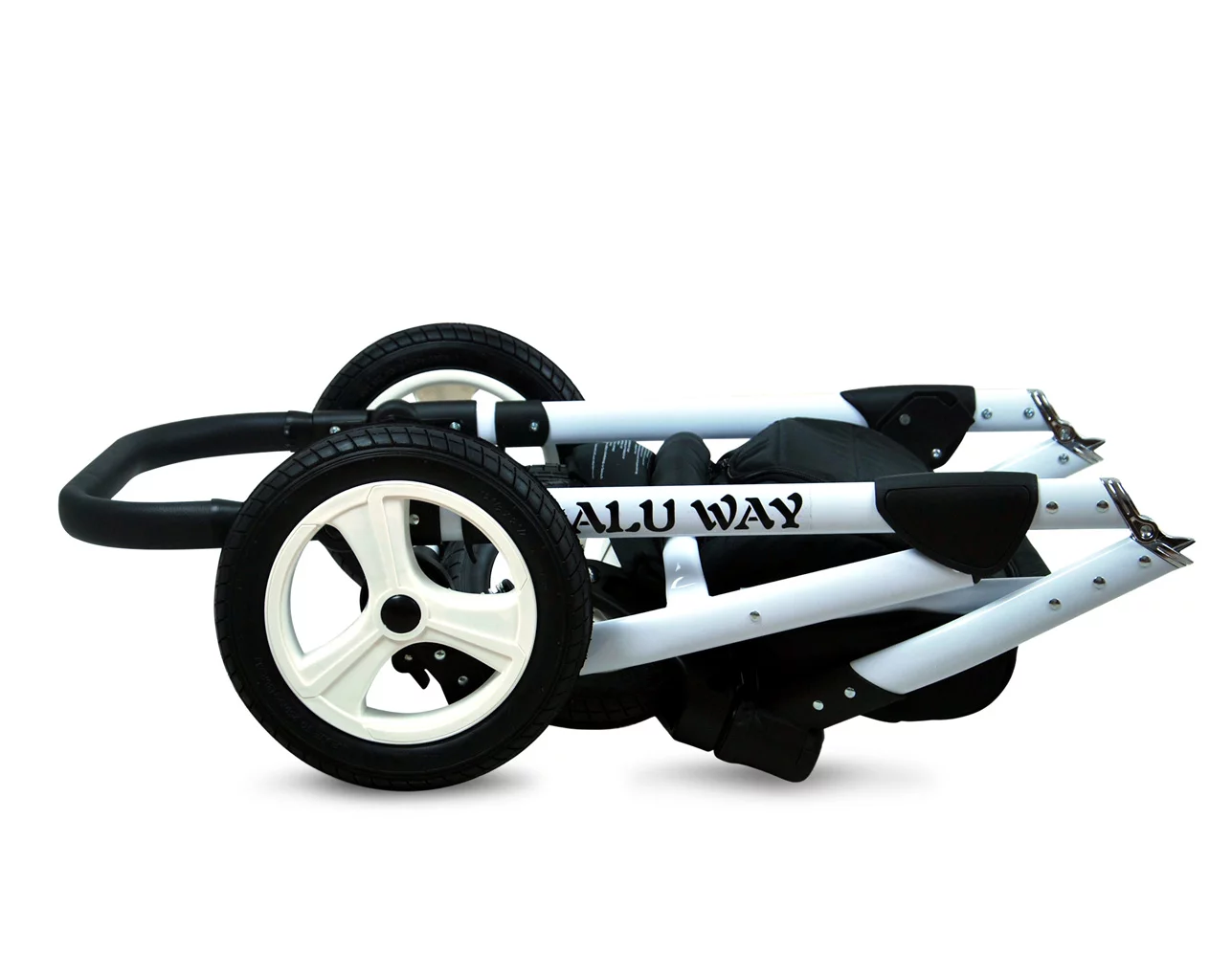 3 in 1 Luxury Stroller and Car Seat - Alu Way Pram Pushchair and Car seat by Babylux- In Carbon - Imagen 6