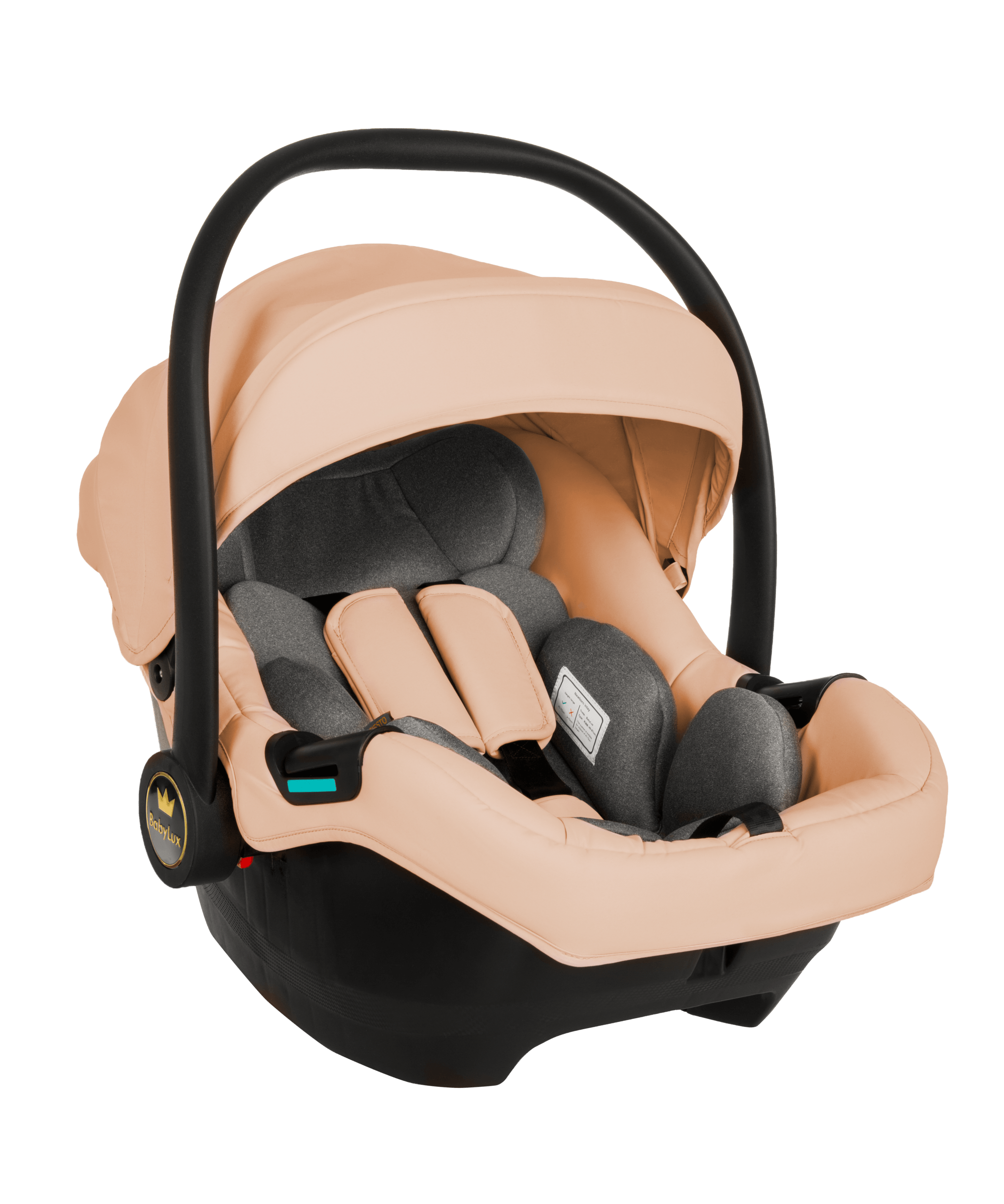 Beige Pram Pushchair 3 in 1 – BabyLux New Rosso Luxury Travel System with Car Seat - immagine 14