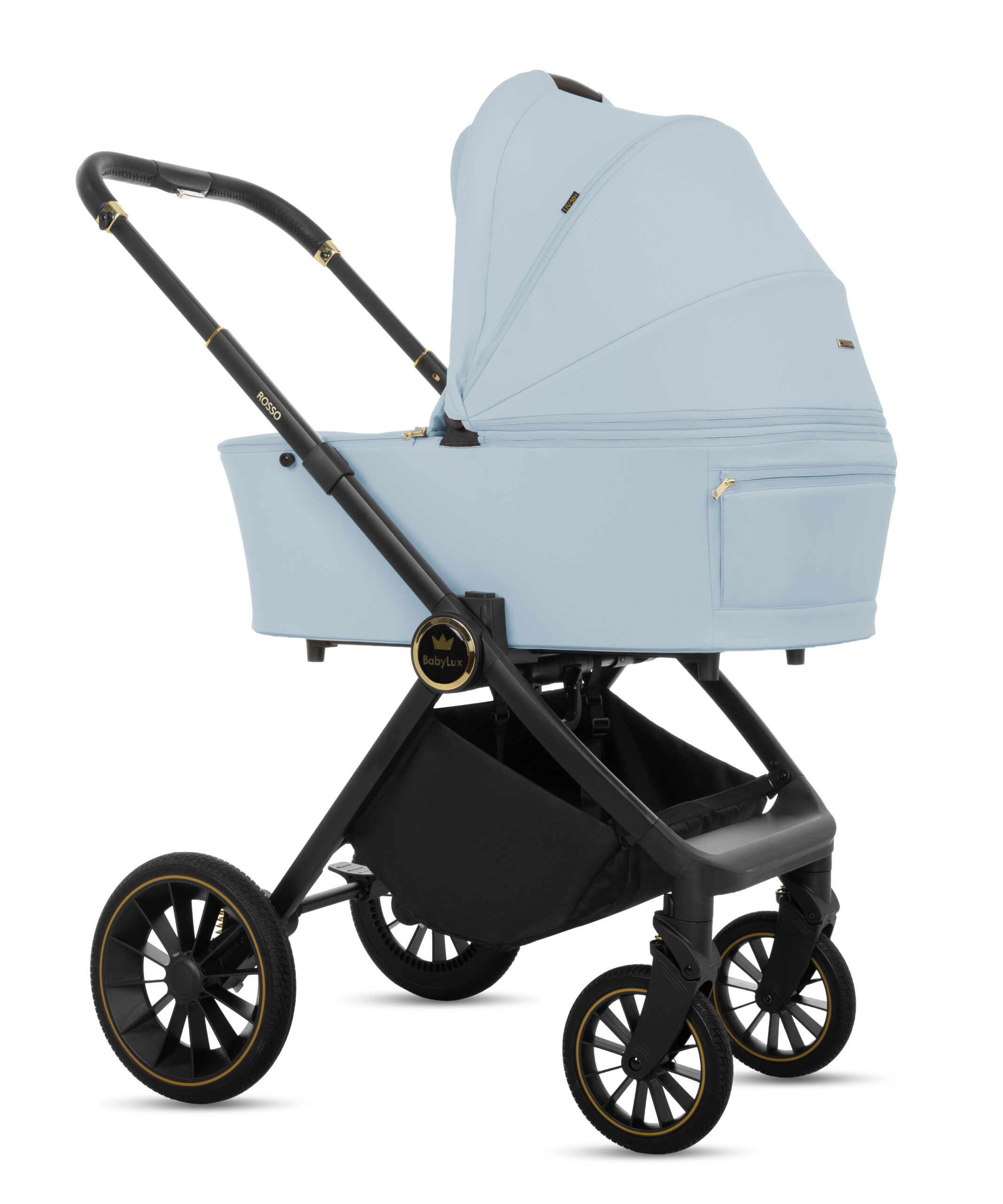 Blue Pram Pushchair 3 in 1 – BabyLux New Rosso Luxury Travel System with Car Seat - immagine 14