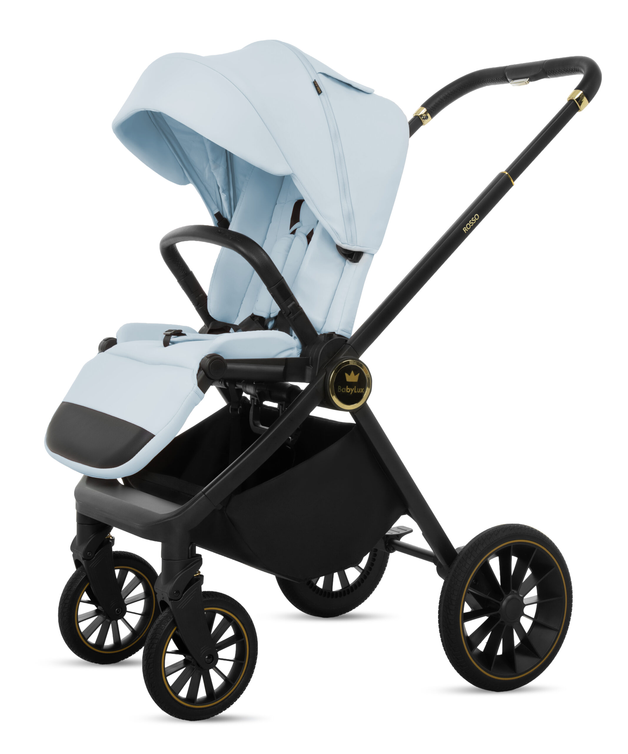 Blue Pram Pushchair 3 in 1 – BabyLux New Rosso Luxury Travel System with Car Seat - immagine 13