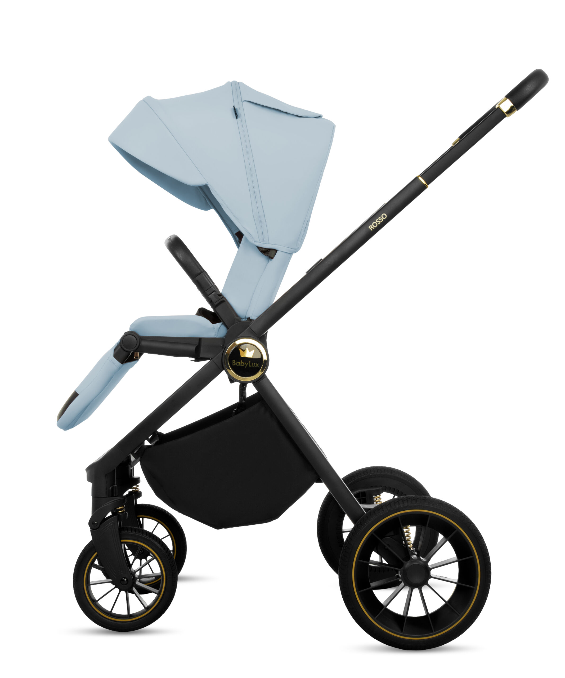 Blue Pram Pushchair 3 in 1 – BabyLux New Rosso Luxury Travel System with Car Seat - immagine 12
