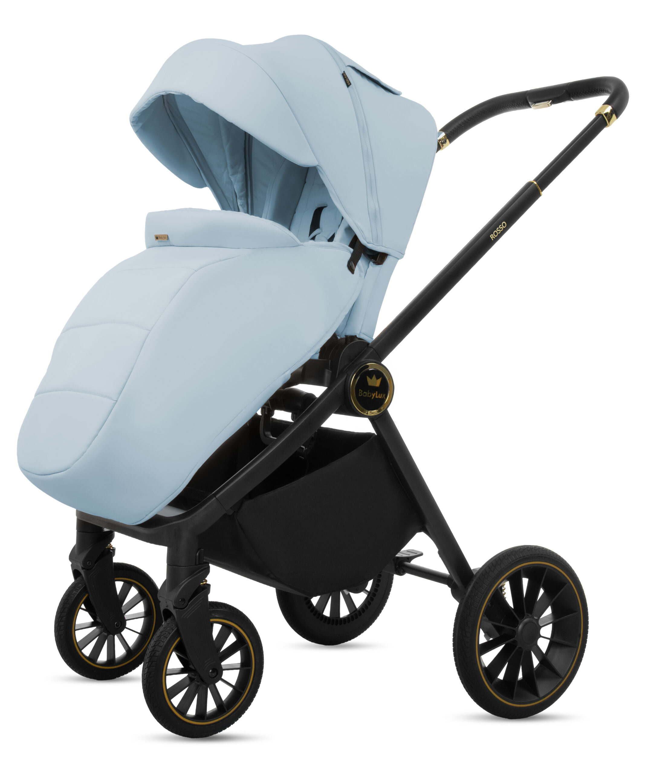 Blue Pram Pushchair 3 in 1 – BabyLux New Rosso Luxury Travel System with Car Seat - immagine 11
