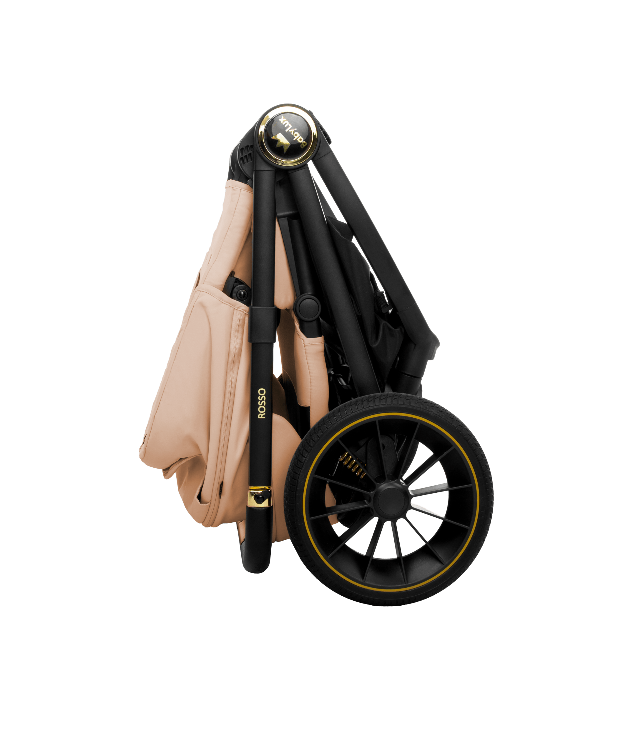 Beige Pram Pushchair 3 in 1 – BabyLux New Rosso Luxury Travel System with Car Seat - immagine 9