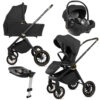 Black Pram Pushchair 3 in 1 – BabyLux New Rosso  Luxury Travel System with Car Seat