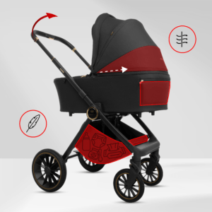 Alternative view of Blue Pram Pushchair 3 in 1 – BabyLux New Rosso  Luxury Travel System with Car Seat