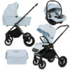 Blue Pram Pushchair 3 in 1 – BabyLux New Rosso  Luxury Travel System with Car Seat