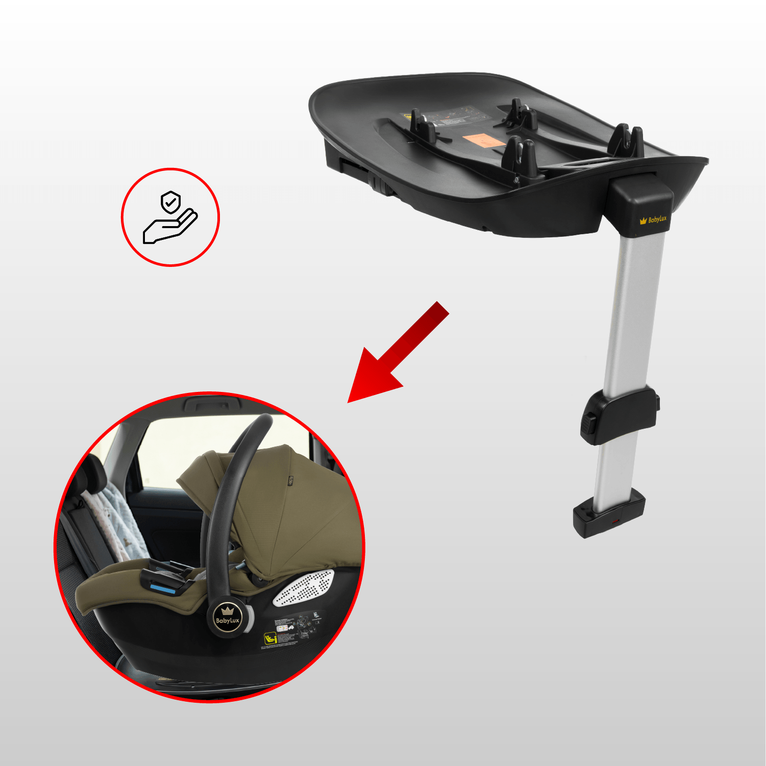 Olive 4 in 1 Pushchair – BabyLux Castor Travel System – Bild 11