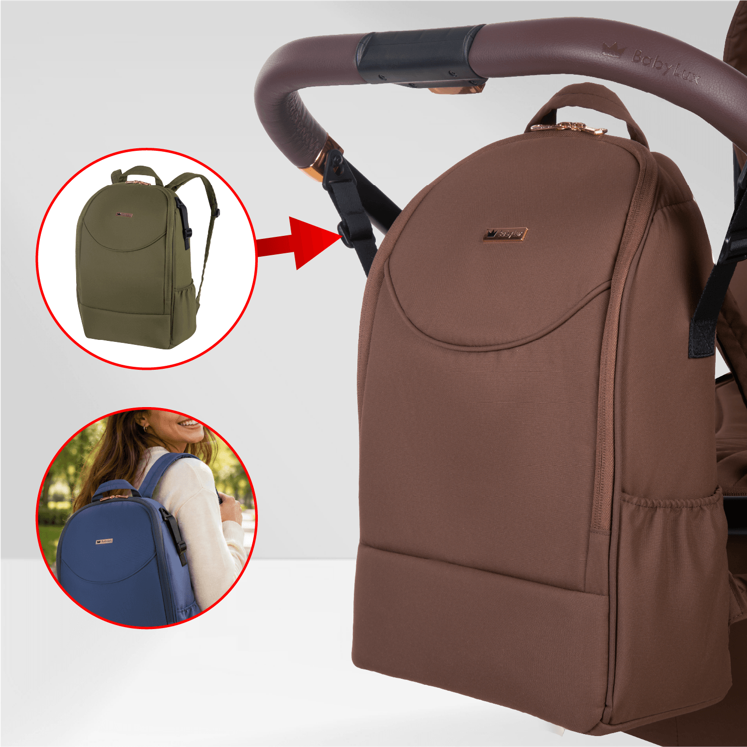 Olive 4 in 1 Pushchair – BabyLux Castor Travel System – Bild 8