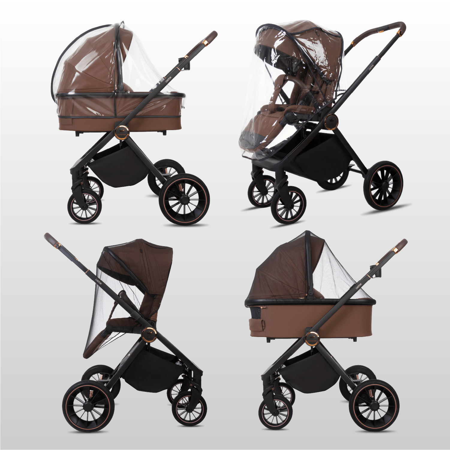 Olive 4 in 1 Pushchair – BabyLux Castor Travel System – Bild 7