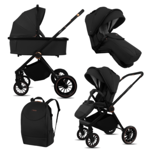 Black 4 in 1 Pushchair – BabyLux Castor Travel System