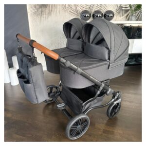 Visione alternativa di Carbon Silk Twin Pram Pushchair – ADBOR Duo Lux Travel System