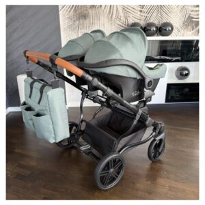 Visão alternativa de Sage Mist Twin Pram Pushchair – ADBOR Duo Lux Travel System