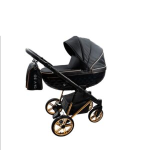 Black & Gold 3 in 1 Pram Pushchair – ADBOR OXV-3D Travel System