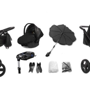 Εναλλακτική άποψη του Black Magic Pram Pushchair 2 in 1 – BabyActive Mommy Travel System