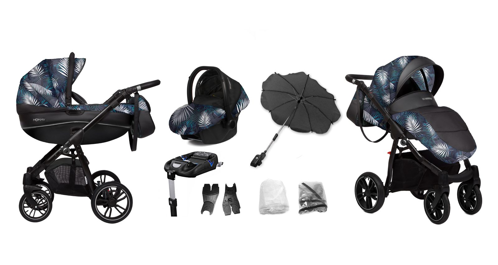 Special Night Paradise Pattern Pram Pushchair 3 in 1 – BabyActive Mommy Travel System with Car Seat - Image 5