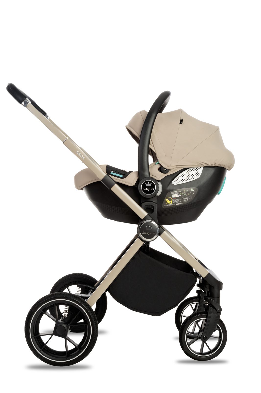 Beige 3 in 1 Pushchair – BabyLux Gavia Travel System - obrazek 4