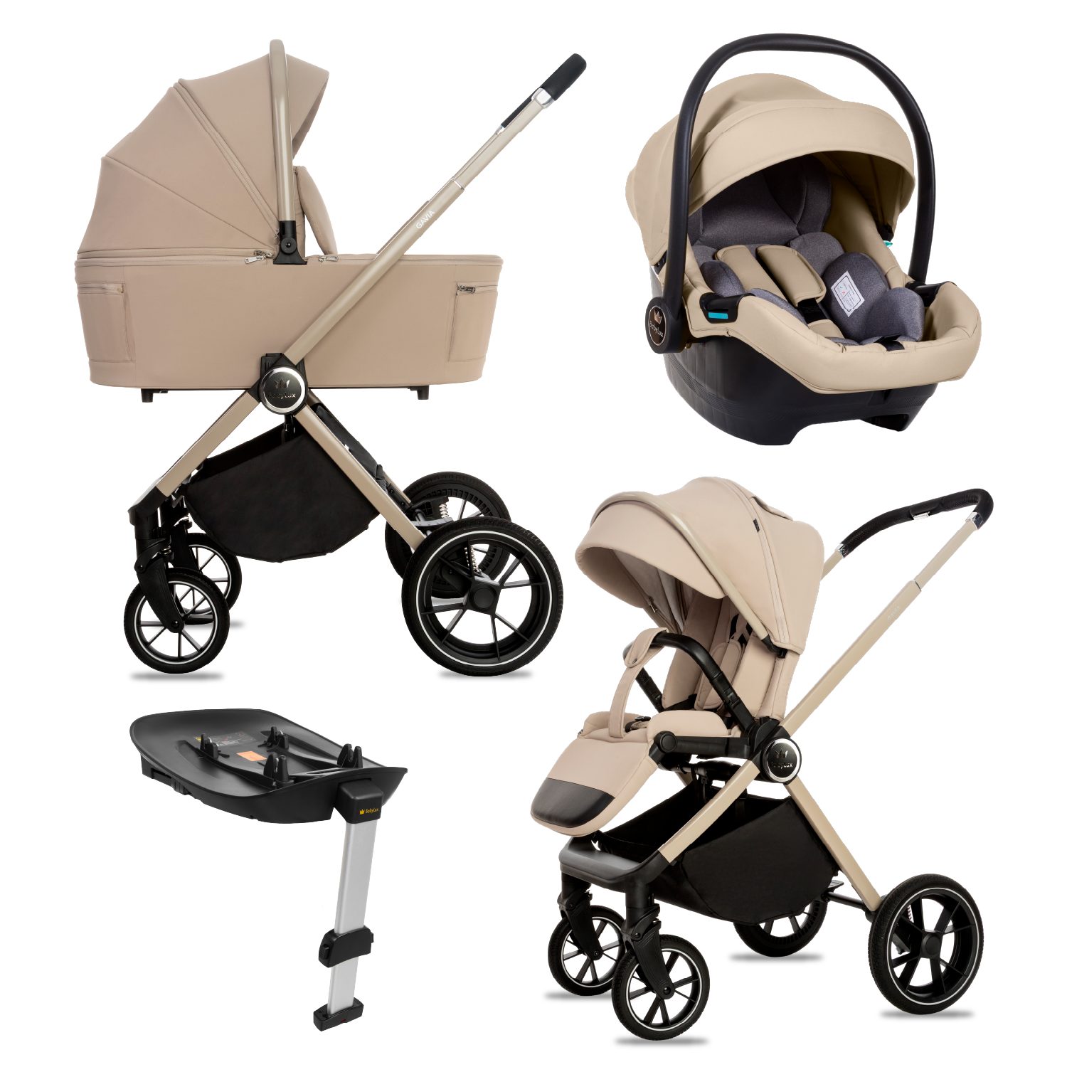 Beige 3 in 1 Pushchair – BabyLux Gavia Travel System