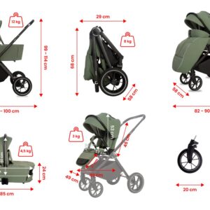 Az Green 3 in 1 Pushchair – BabyLux Gavia Travel System alternatív nézete