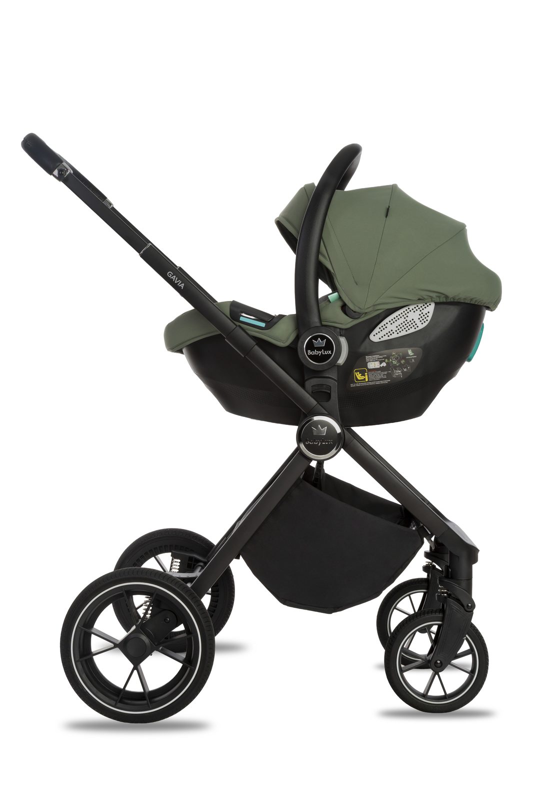 Green 3 in 1 Pushchair – BabyLux Gavia Travel System - obrazek 4