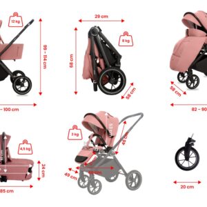 Vista alternativa de Rose 3 in 1 Pushchair – BabyLux Gavia Travel System