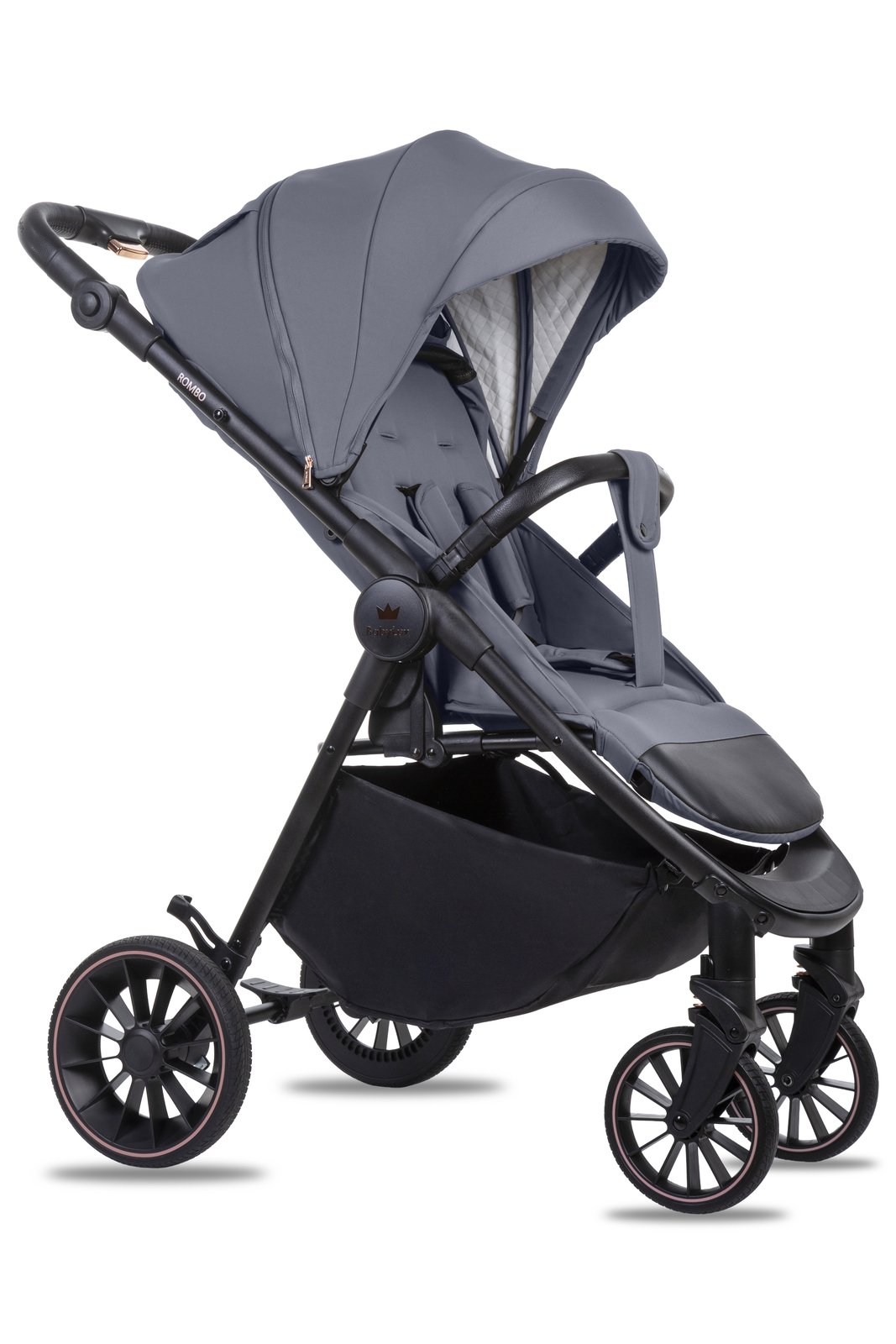 Grey 2 in 1 Pushchair – BabyLux Rombo Travel System - immagine 2