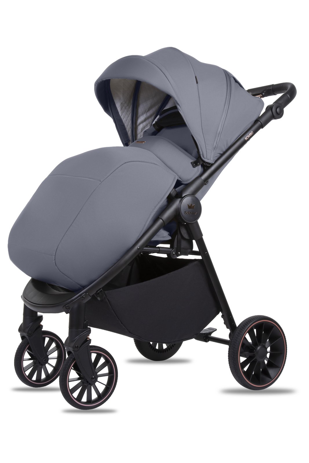 Grey 2 in 1 Pushchair – BabyLux Rombo Travel System - immagine 4
