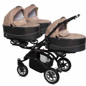 Beige Triple Pram Pushchair 3 Seater from Birth – BabyActive Trippy Triplet Travel System Sport Set