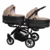 Beżowy wózek dla bliźniąt – BabyActive Twinni Travel System, pełny zestaw