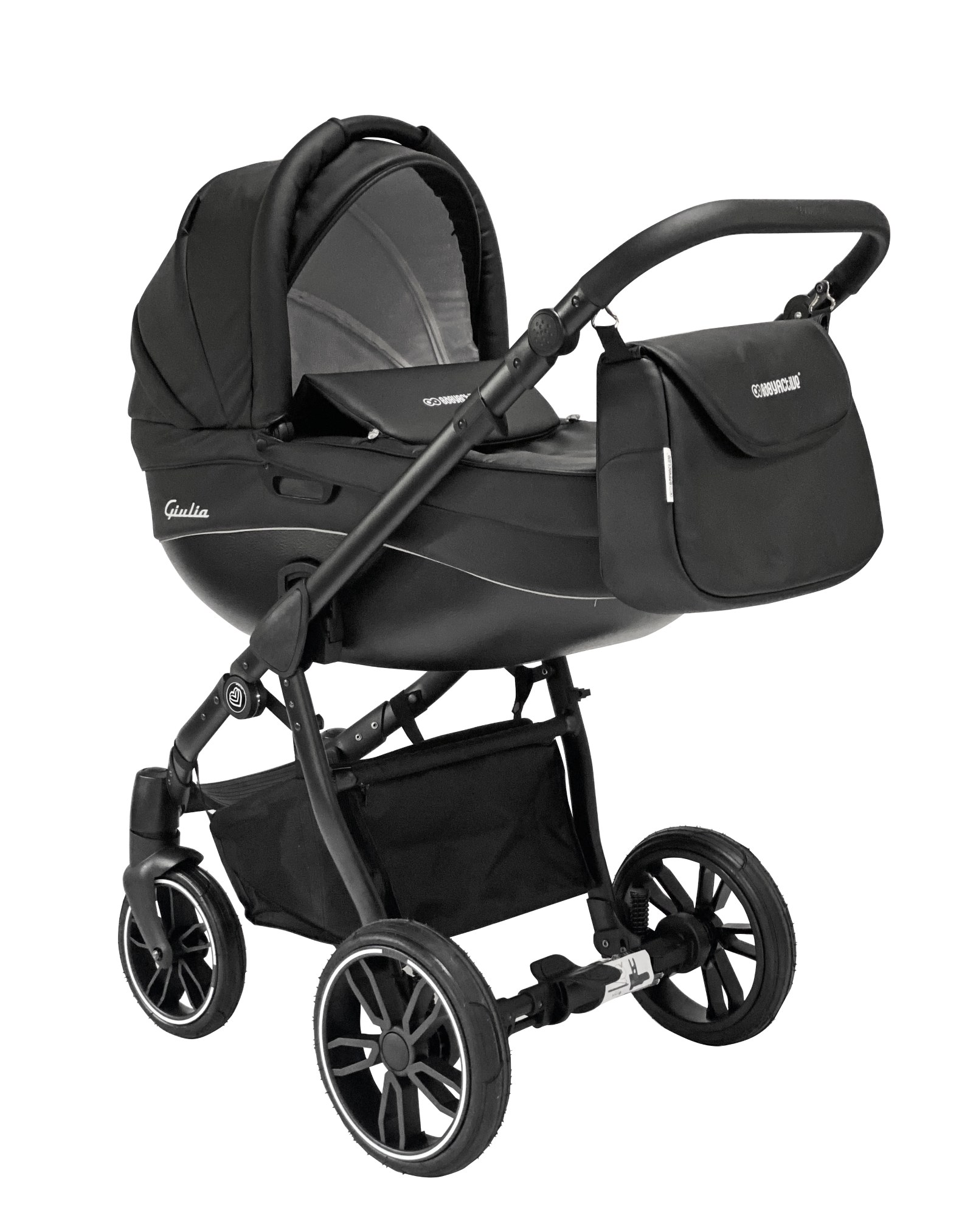 Black Pram Pushchair 3 in 1 – BabyActive Giulia Travel System with Car Seat - Image 6