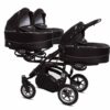 Black Triple Pram Pushchair 3 Seater from Birth – BabyActive Trippy Triplet Travel System Full Set