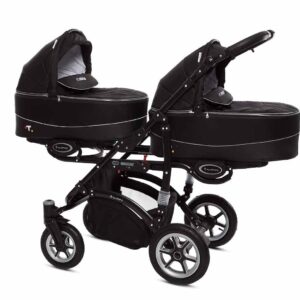 Black Twin Pram Pushchair – BabyActive Twinni Travel System Full Set