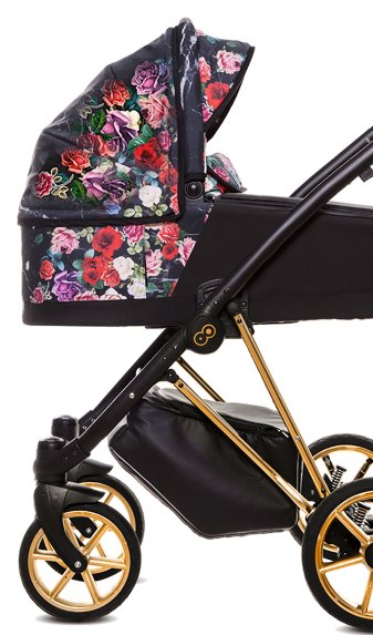 Dark Rose Pattern Pram Pushchair 4 in 1 – BabyActive Musse Rose Travel System with Car Seat & Isofix Base - Εικόνα 3