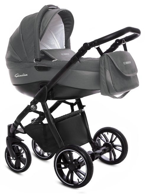 Grey Pram Pushchair 3 in 1 – BabyActive Giulia Travel System with Car Seat - Image 3