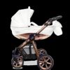Wózek spacerowy 2 w 1 z wykończeniem w kolorze różowego złota – BabyActive Mommy Glossy White Travel System