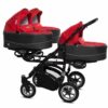 Rosso Red Triple Pram Pushchair 3 Seater from Birth – BabyActive Trippy Triplet Travel System Full Set