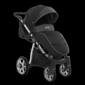 Vista alternativa de Silver Trim Pram Pushchair 2 in 1 – BabyActive Mommy Glossy Black Travel System