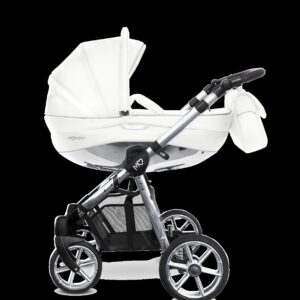 Silver Trim Pram Pushchair 2 in 1 – BabyActive Mommy Glossy White Travel System