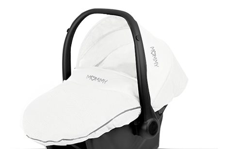 Silver Trim Pram Pushchair 3 in 1 – BabyActive Mommy Glossy White Travel System with Car Seat - obrazek 5