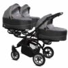 Silver Triple Pram Pushchair 3 Seater from Birth – BabyActive Trippy Triplet Travel System Full Set