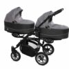 Carrinho de Bebé Duplo Prateado – Conjunto BabyActive Twinni Travel System Sport