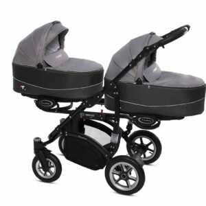 Silver Twin Pram Pushchair – BabyActive Twinni Travel System Sport Set