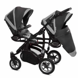 Alternative view of Silver Twin Pram Pushchair – BabyActive Twinni Travel System Sport Set