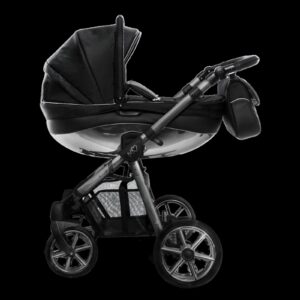 Space Grey Trim Pram Pushchair 2 in 1 – BabyActive Mommy Glossy Black Travel System