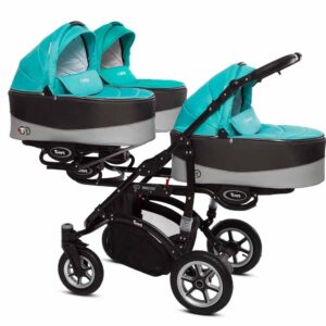 Tropic Green Triple Pram Pushchair 3 Seater from Birth – BabyActive Trippy Triplet Travel System Sport Set